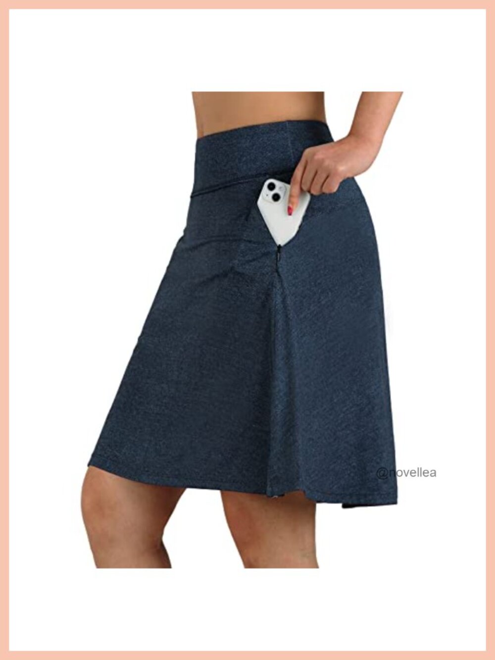 Knee Length Skort with Pockets Golf Tennis Active Skirt